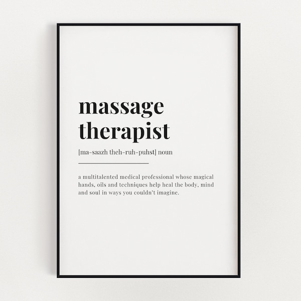 MASSAGE THERAPIST MEANING | Printable Wall Art | Massage Therapist Print | Massage Therapist Gift | Digital Download Print