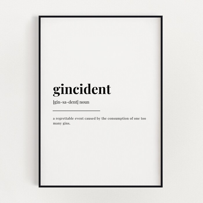 Bouteille Isotherme Gincident Definition - Cadeau Humoristique Pour Les Amateurs De Gin