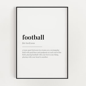FOOTBALL DEFINITION PRINT | Printable Wall Art | Instant Download | Definition Print | Home Decor