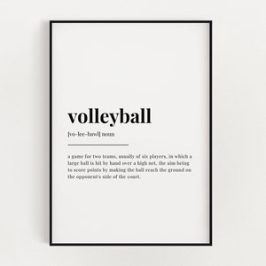 SIGNIFICATO DELLA DEFINIZIONE DI PALLAVOLO / Download digitale / Arte da parete stampabile / Stampa di pallavolo / Stampa di download digitale / Stampa di preventivo