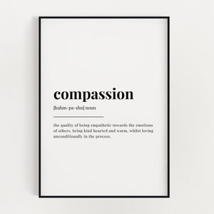 COMPASSION DEFINITION MEANING | Printable Wall Art | Compassion Print | Digital Download Print | Instant Download