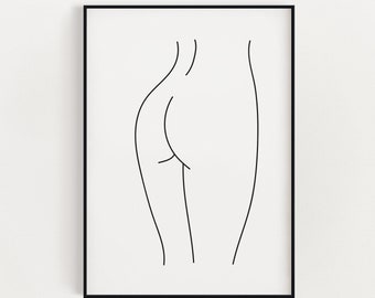 LINE DRAWING PRINT | Female Line Drawing | Abstract Line Art | Minimalistic Prints | Figure Line | Female Body Line Art | Wall Art