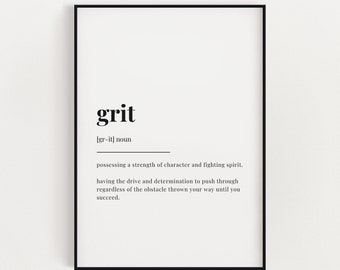 GRIT DEFINITIE PRINT | Digitale download | Afdrukbare muurkunst | Definitieafdruk | Woondecoraties
