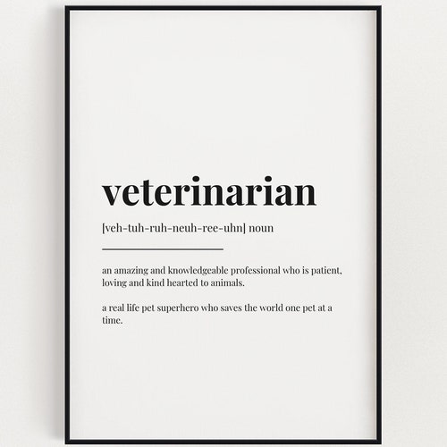 VET DEFINITION PRINT Digital Download Printable Wall Art Etsy