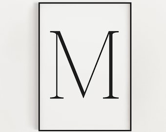 LETTER M PRINT, Letter Wall Decor, Minimalist Wall Art, Letter Poster, Letter M Printable, Modern Wall Art, Trendy Wall Art, Home Decor