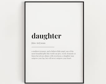 DOCHTERDEFINITIEPRINT | Muurkunstafdruk | Dochtercadeau | Dochterafdruk | Definitieafdruk | Offerte afdrukken