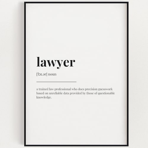 Lawyer Definition Print Etsy UK