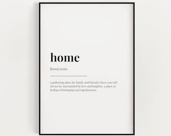 HOME DEFINITION PRINT | Wall Art Print | Home Print | Definition Print | Quote Print