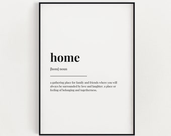 HOME DEFINITION PRINT | Wall Art Print | Home Print | Definition Print | Quote Print