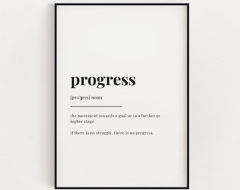 PROGRESS DEFINITION PRINT | Wall Art Print | Progress Print | Definition Print | Quote Print | Office Decor | Motivational Print