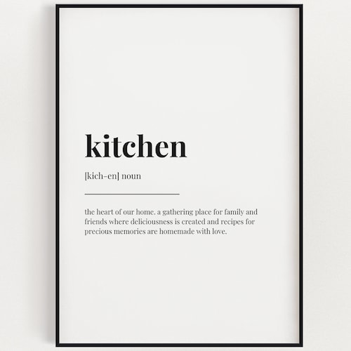 KITCHEN DEFINITION PRINT Wall Art Print Kitchen Print Etsy UK