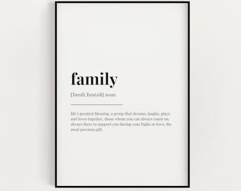FAMILY DEFINITION PRINT | Wall Art Print | Family Print | Definition Print | Quote Print