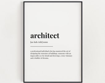 ARCHITECT DEFINITION PRINT | Wall Art Print | Architect Print | Definition Print | Quote Print | Gift for Architect