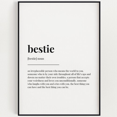 BEST FRIEND DEFINITION Meaning Printable Wall Art Best Etsy Ireland