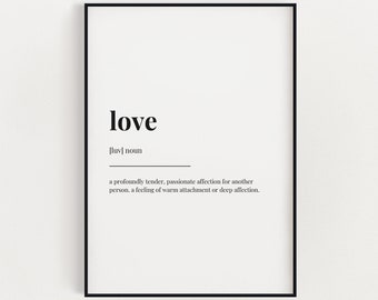 LOVE DEFINITION PRINT | Wall Art Print | Love Print | Definition Print | Quote Print | Valentines Day Gift