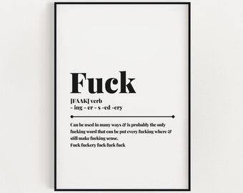 SWEAR WALL ART, Definition Print, Wall Art Print, Quote Wall Art, Funny Wall Art Print, Office Wall Art, Home Office Decor, Home Decor