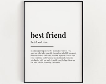 BEST FRIEND DEFINITION Print | Wall Art Print | Best Friend Print | Definition Print | Quote Print