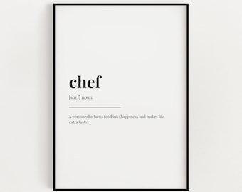 Chef Definition Wall Art, Digital Download, Definition Home Decor, Digital  Print, Gift for Chef, Chef Definition Gift, Simple Chef Gift 