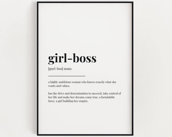 GIRL BOSS DEFINITION Print | Printable Wall Art | Instant Download | Definition Print | Wall Décor
