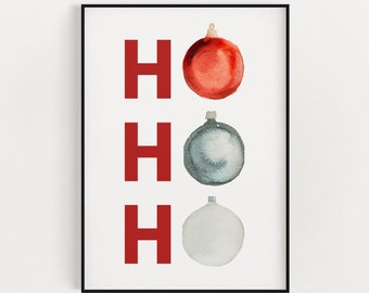 KERSTPRINT, kerstkunst aan de muur, feestelijke print, winterdecor, kerstdecor, kerstversiering