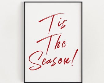 KERSTPRINT, kerstkunst aan de muur, feestelijke print, winterdecor, kerstdecor, kerstversiering
