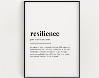 Resilience Definition Meaning | Printable Wall Art | Wall Decor | Instant Download | Digital Download Print