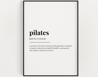 PILATES DEFINITION PRINT | Wall Art Print | Pilates Print | Definition Print | Quote Print