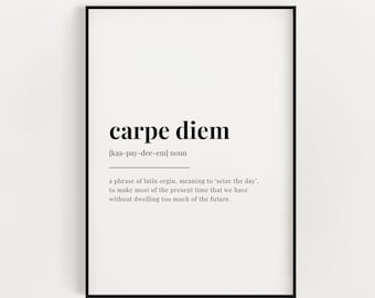 CARPE DIEM DEFINITION Meaning Carpe Diem Printable Wall Art Carpe