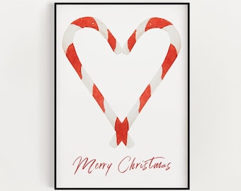 KERSTPRINT, kerstkunst aan de muur, feestelijke print, winterdecor, kerstdecor, kerstversiering