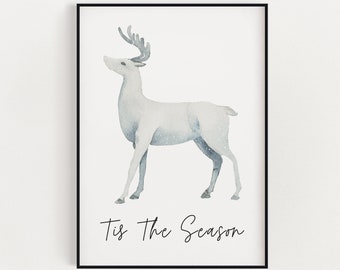 CHRISTMAS PRINT, Tis The Season, Christmas Tree Wall Art, Festive Print, Winter Decor, Xmas Decor, Christmas Decoration