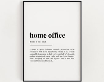 HOME OFFICE MEANING Print | Printable Wall Art | Definition Print | Home Office Decor | Funny Quote Print | Digital Download Print