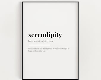 SERENDIPITY DEFINITION-TRYCK | Väggkonsttryck | Definitionstryck | Citattryck | Typografitryck