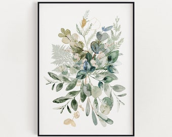 EUCALYPTUS WALL ART, Botanical Print, Watercolour Plants, Tropical Wall Art, Nature Wall Art, Plant Lover Gift, Home Decor, Plant Wall Art