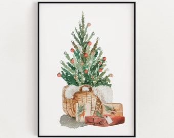 CHRISTMAS PRINT, Christmas Tree Wall Art, Festive Print, Winter Decor, Xmas Decor, Christmas Decoration