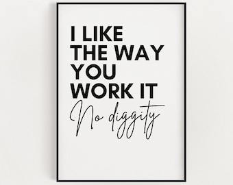 LYRIC WALL PRINT | No Diggity, Song Lyrics Wall Art,  Song Lyric Print, Wall Art, Typography Print, Music Wall Art, Custom Wall Art