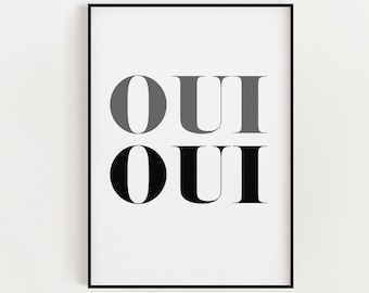 BATHROOM PRINT | Oui Oui Print, Bathroom Decor Wall Art, Typography Print, Bathroom Wall Art, Bathroom Sign, Funny Wall Art Print, Art Print