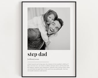 PERSONALISED STEP DAD Definition Print, Wall Art Print, Step Dad Gift, Step Dad Print, Photo Definition Print, Custom Gift With Photo