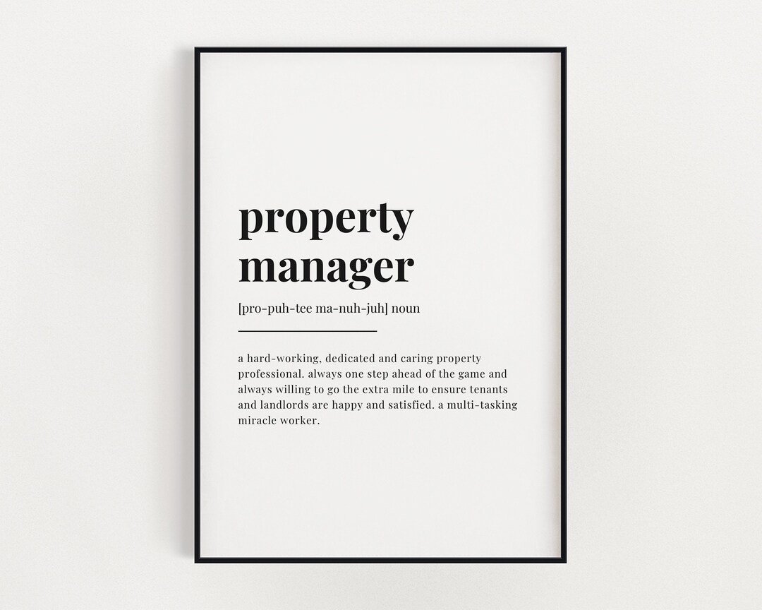 PROPERTY MANAGER MEANING Printable Wall Art Caretaker Print Etsy 日本