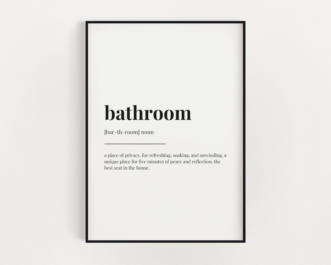 BATHROOM DEFINITION PRINT Wall Art Print Bathroom Print Etsy UK