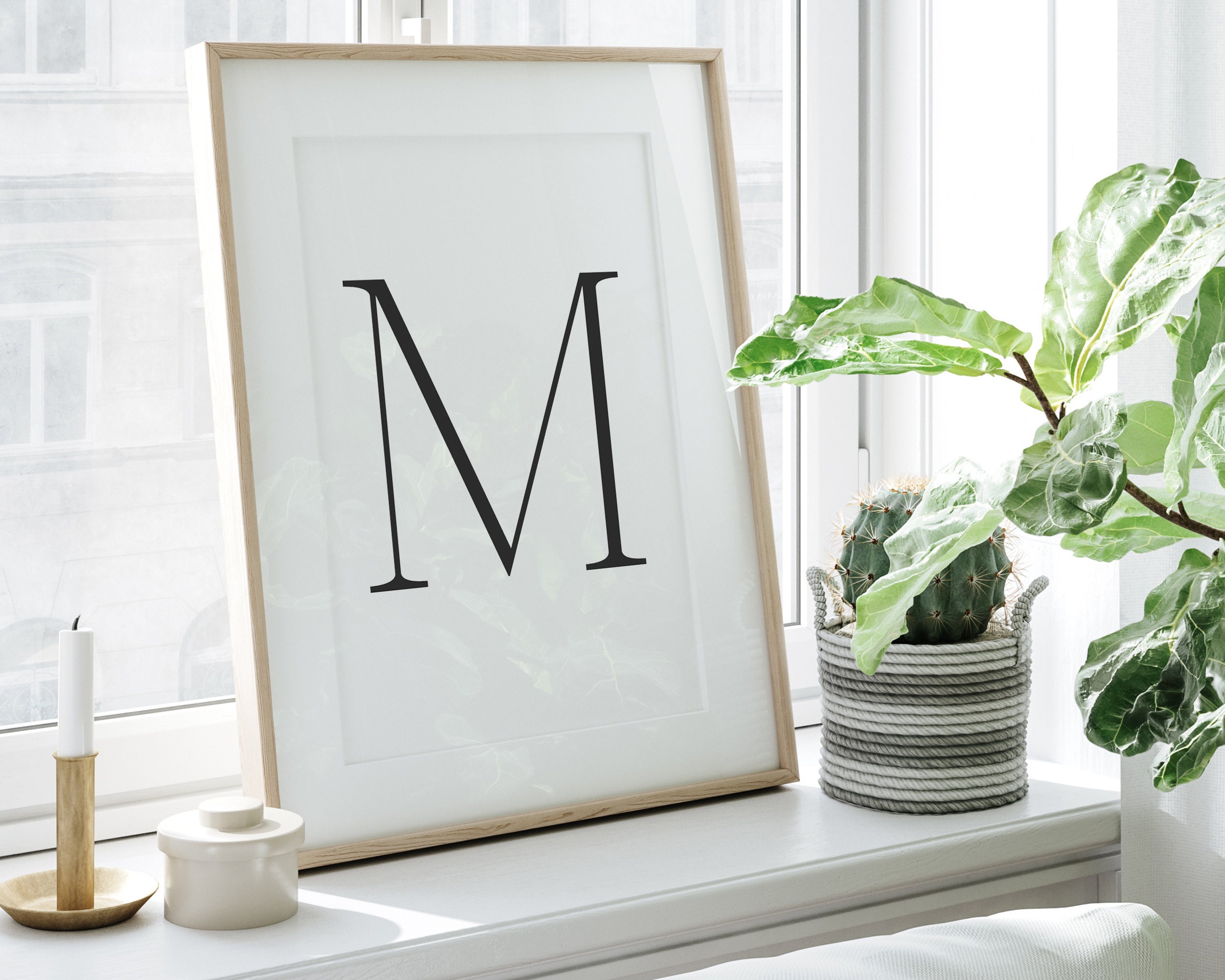 Letter M Print Letter M Typography Wall Decor Letter M Etsy