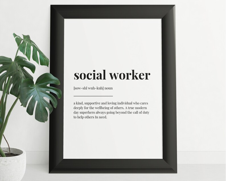 SOCIAL WORKER DEFINITION Print Wall Art Print Definition Etsy UK