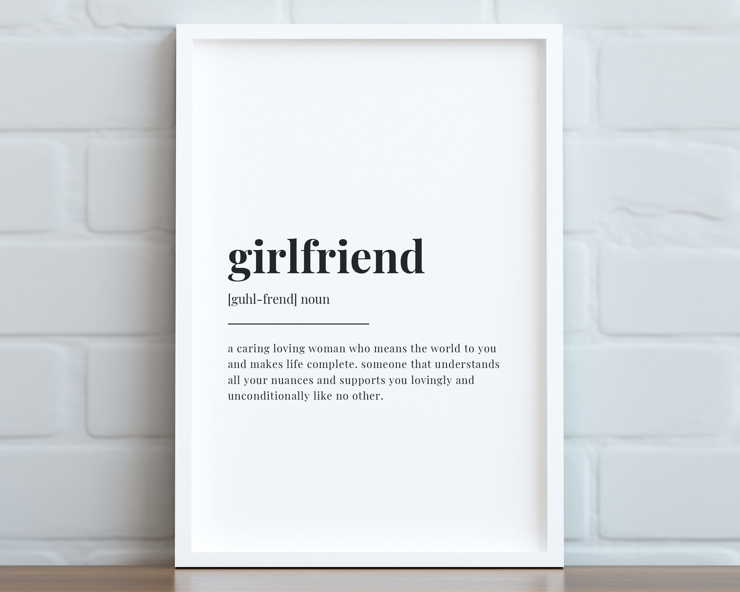 GIRLFRIEND DEFINITION MEANING, Digital Download, Printable Wall Art ...
