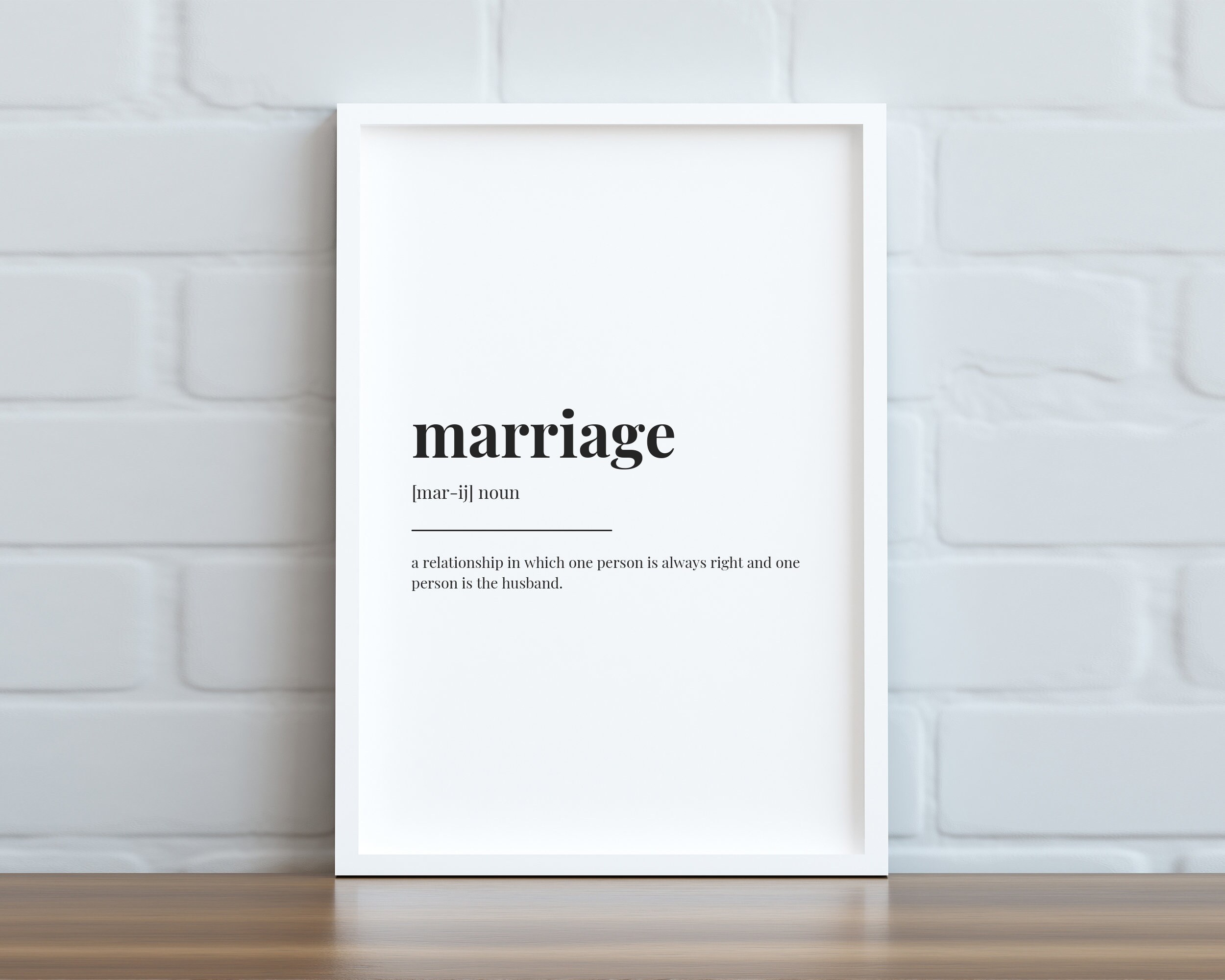 MARRIAGE DEFINITION MEANING | Instant Download | Gift for Married ...