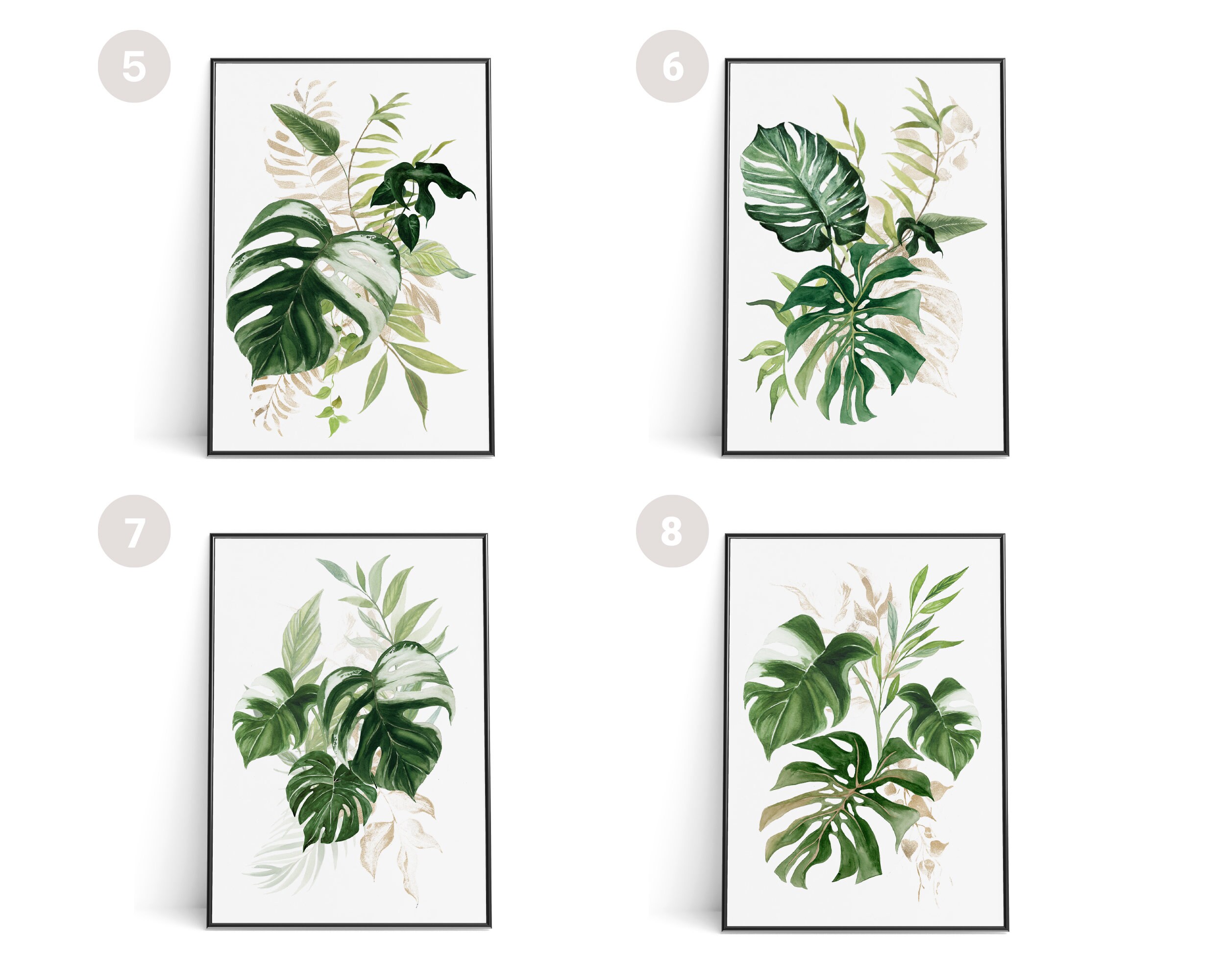 SET OF 3 Botanical Prints Wall Art Tropical Plant Prints - Etsy