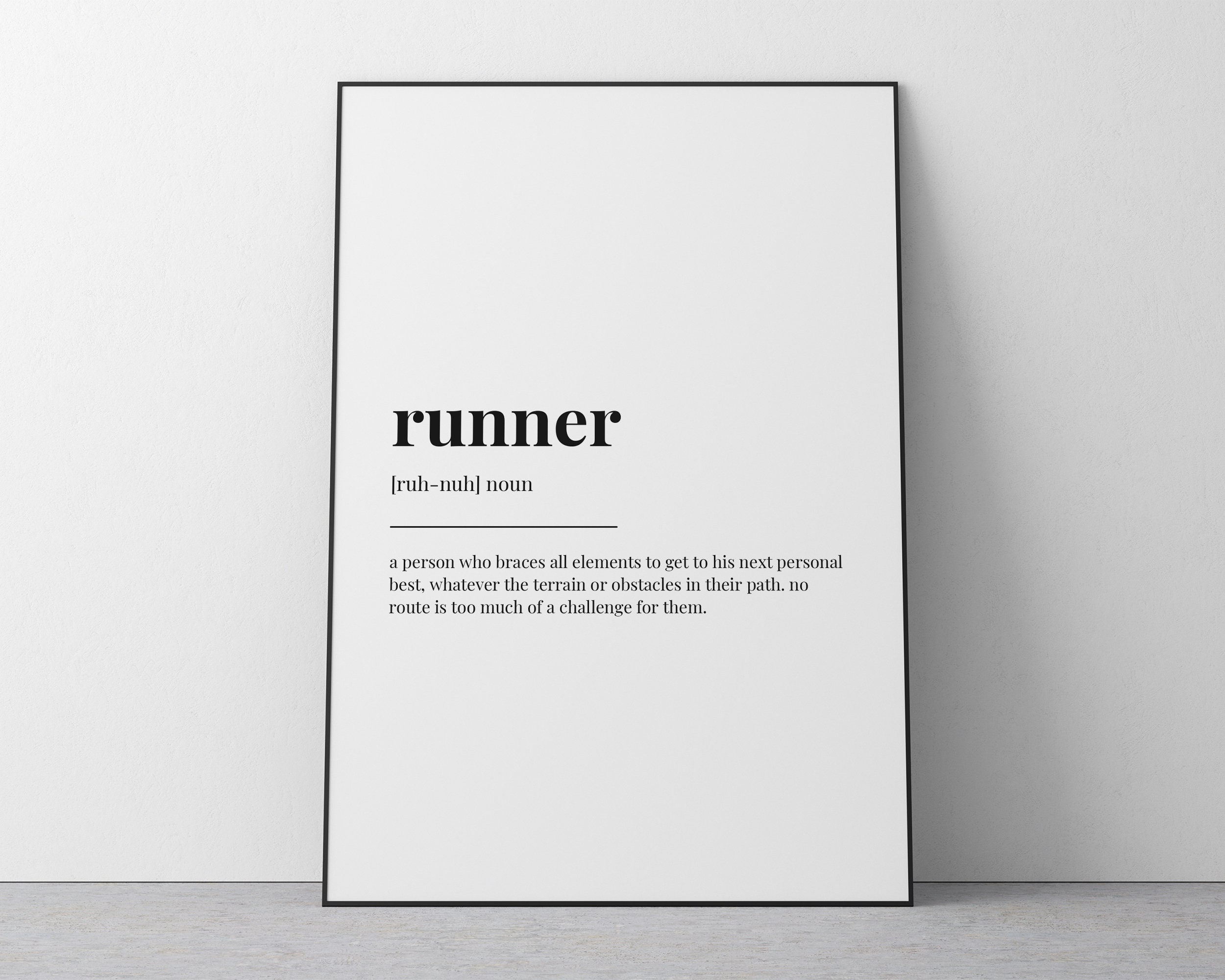 RUNNER DEFINITION PRINT Printable Wall Art Instant Etsy
