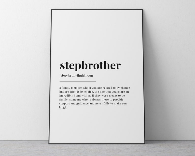 STEP BROTHER DEFINITION Print Wall Art Print Step Brother Etsy UK