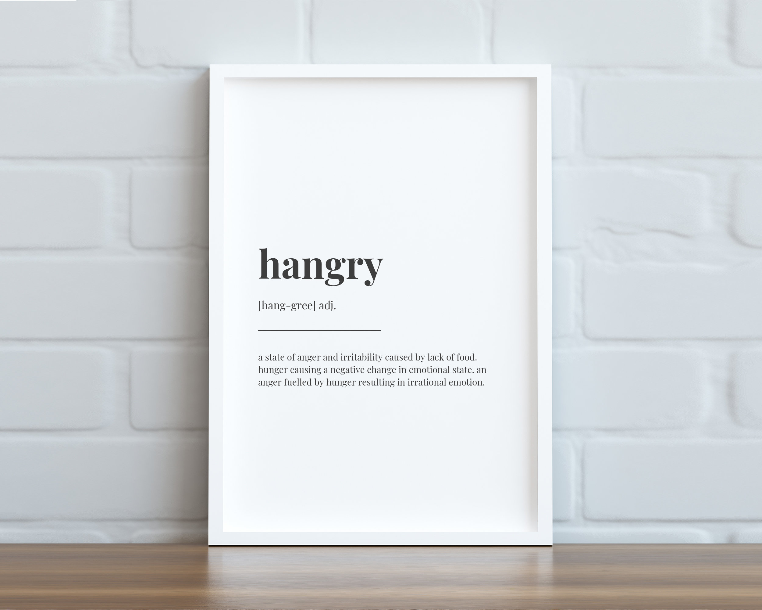 HANGRY DEFINITION MEANING Printable Wall Art Kitchen Decor - Etsy