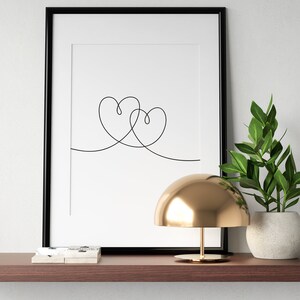 LINE DRAWING PRINT Heart Line Drawing Print Abstract Line Art Minimalistic Prints Heart Drawing Wall Art Home Décor image 4