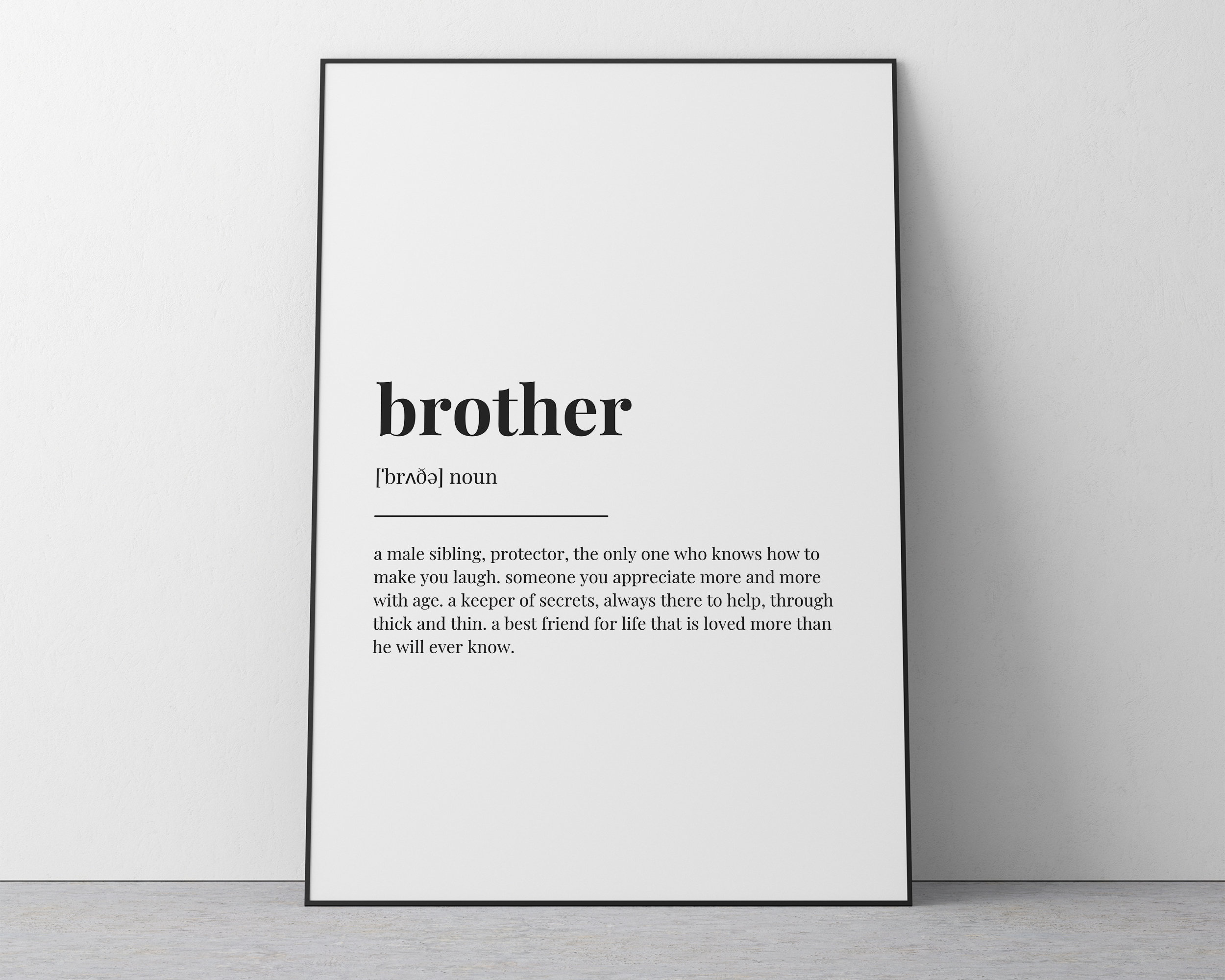 BROTHER DEFINITION MEANING | Printable Wall Art | Brother Gift ...