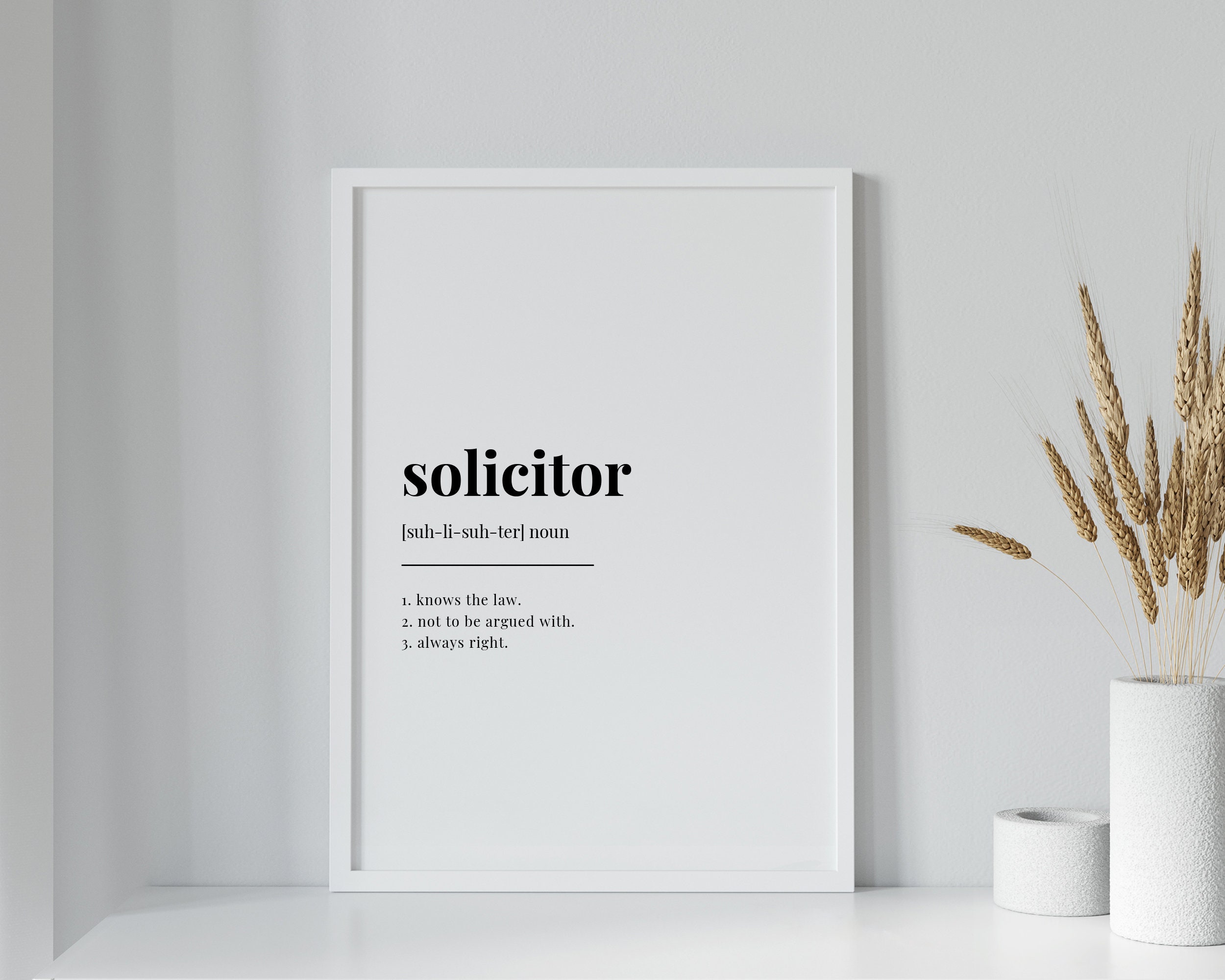 Solicitor Definition Meaning Printable Wall Art Wall Decor Etsy